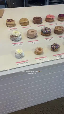 Five Doughters Bakery in Nashville, TN!! A genuine 10/10. I got the blueberry lavender donut and it was soo amazing!!!! 🍩 ✨👢 #fivedaughtersbakery #fivedaughtersbakerynash #bakerynashville #nashvillefood 
