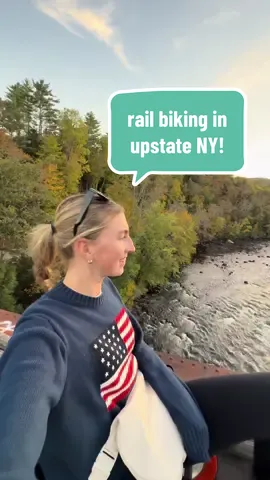 come with me to go rail biking for the first time!!  this has been on my list for so long it was sooo fun omg !! i went with @Revolution Rail Co. 🚲 #railbiking #upstateny #trynewthings #comewithme #newyork 