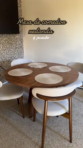 Luxury Mesa de comedor redonda 4 puesto @Tribesigns  . . . . . . . . . . . . . . . . . . . #tiktokmademebuyit #tiktokshopcreatorpicks #furniture #tribesigns #dinningtable 
