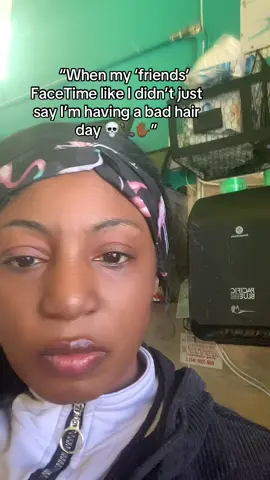 “When my ‘friends’ FaceTime like I didn’t just say I’m having a bad hair day 💀📞✋🏾” audience: #WomenHumor #BonnetChronicles #GirlTalkVibes