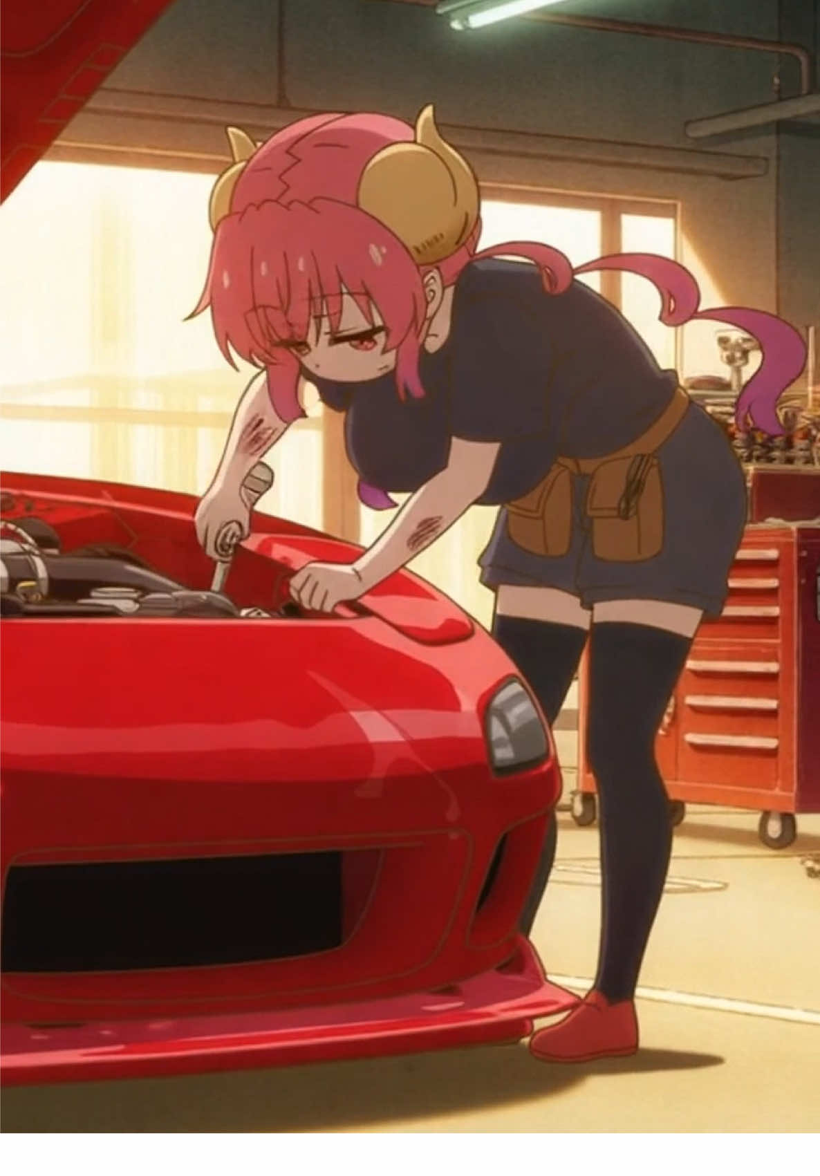 Ilulu fixing her RX7 FD. #ilulu #misskobayashisdragonmaid #fyp #fypシ #waifu 