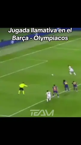 Jugada llamativa que nos dejó el Barcelona vs Olympiacos en Champions. . . #Barcelona #Olympiacos #championsleague #Penal #football 
