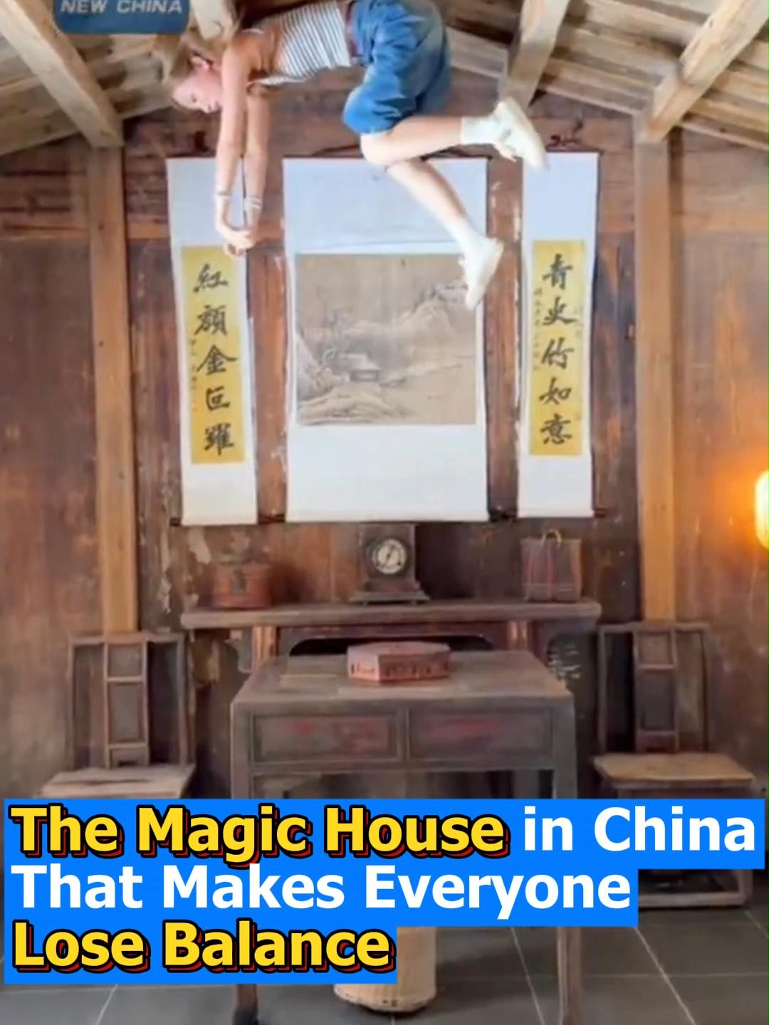 Ever stepped into a house where gravity doesn’t make sense? 😵🏠 In China’s Wuyuan, this “Magic House” tilts reality with slanted floors and upside-down furniture. 🔮 Would you dare walk inside? 👀 #MagicHouse #TravelChina #SurrealExperience
