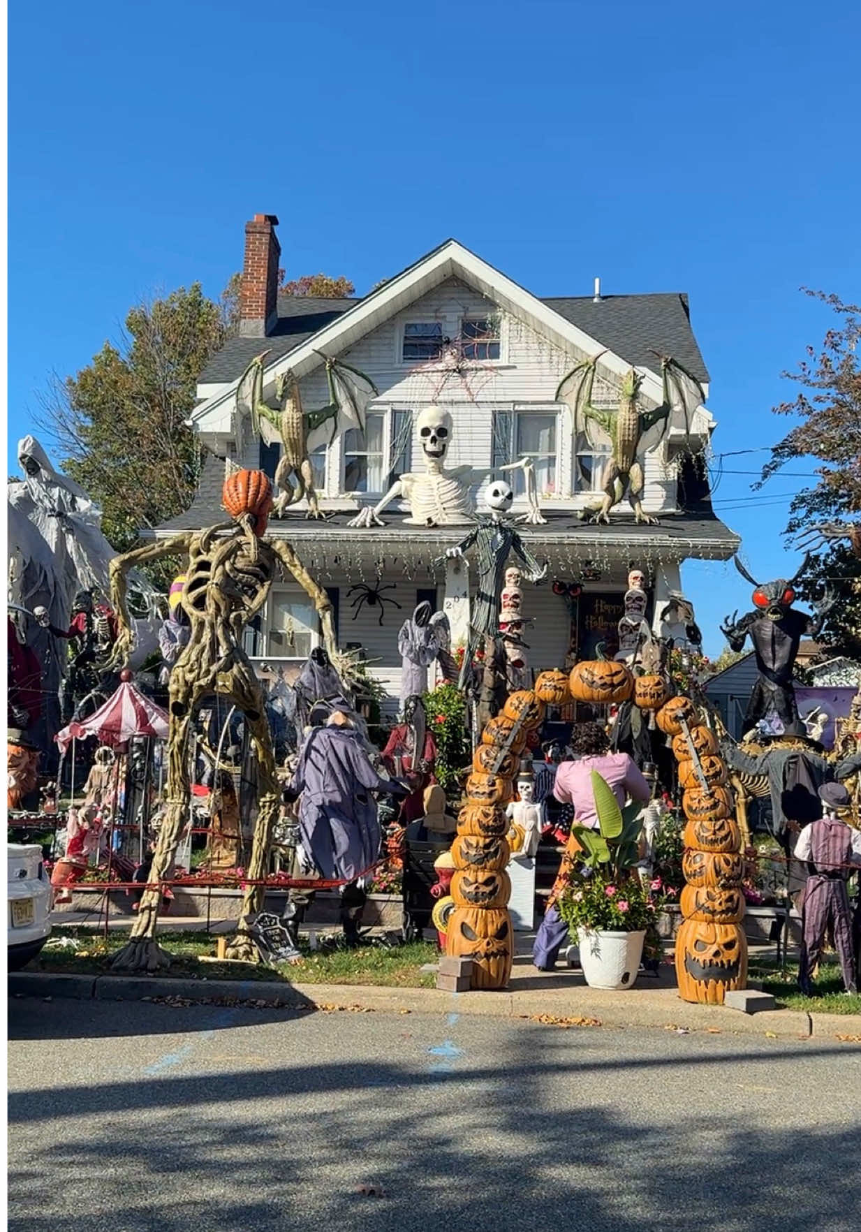 The zombie house decor in Clifton, NJ. The view is amazing. ##halloweendecor##halloweenishere##halloweendecorations##halloween##newjersey