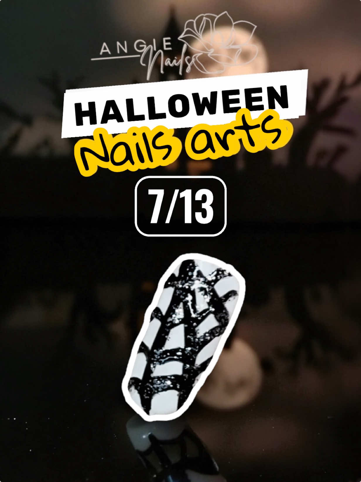 Jour 7 , Nail art Halloween 👻🎃 #halloweennails #halloweennailart #challenge1jour1nailart #nailart 