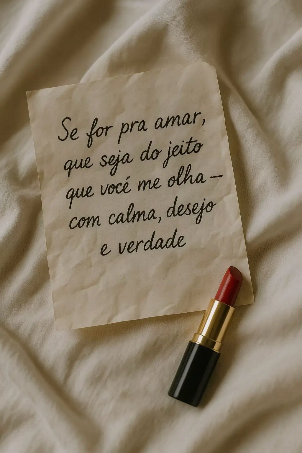 Se for pra amar, que seja assim — com aquele olhar que fala mais do que mil palavras, com a calma de quem sabe o que sente e o desejo de quem não tem pressa pra ir embora. ❤️‍🔥 Amar não é correria, é entrega. É deixar o tempo passar devagar enquanto o coração se encaixa no ritmo do outro. É sentir verdade em cada gesto, em cada toque, em cada silêncio que diz tudo. Que o amor da tua vida te olhe assim — do jeito que faz o mundo parar, o coração acelerar e a alma se sentir em casa. ✨#amor #saudades #coisasdocoração #sentimento 