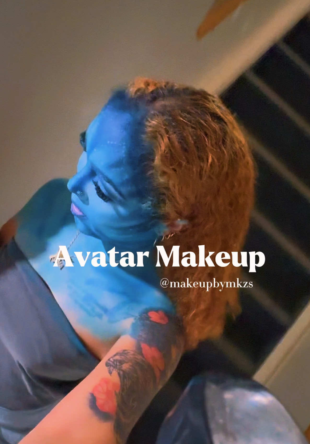 Avatar makeup omggg😍 @makayla #avatar #makeup #halloween #tianarolfe #lilt 