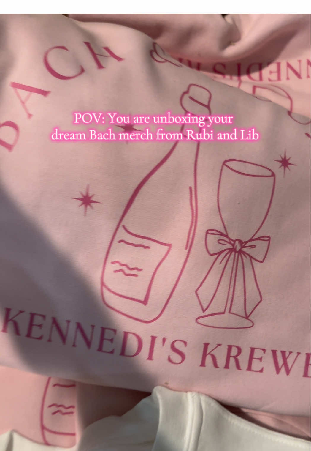 POV: You are unboxing your  dream Bach merch from @Rubi and Lib Design Studio I’m Obsessed with my custom bachelorette sweatshirts 💕 We designed the perfect look for my girls on the bach trip! #fyp #wedding #bachelorette #bride 