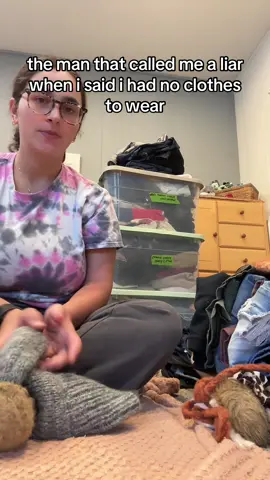 i mean to be fair half of it doesn't fit... half of it is summer, half of it is winter. i just had a baby i'm rounder then i was. like the normal sponge bob. same lady different shape. i need help. i have stuff in the washer, and stuff in a laundry basket & the. a whole tote full of donation and another tote of stuff that can go to plato's.