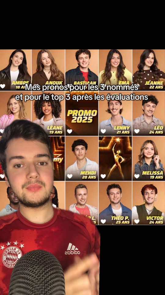 Mes pronostics pour les nommés et pour le top 3 après les évaluations #staracademy #starac #staracademy2025 #tvrealite #tvshow 