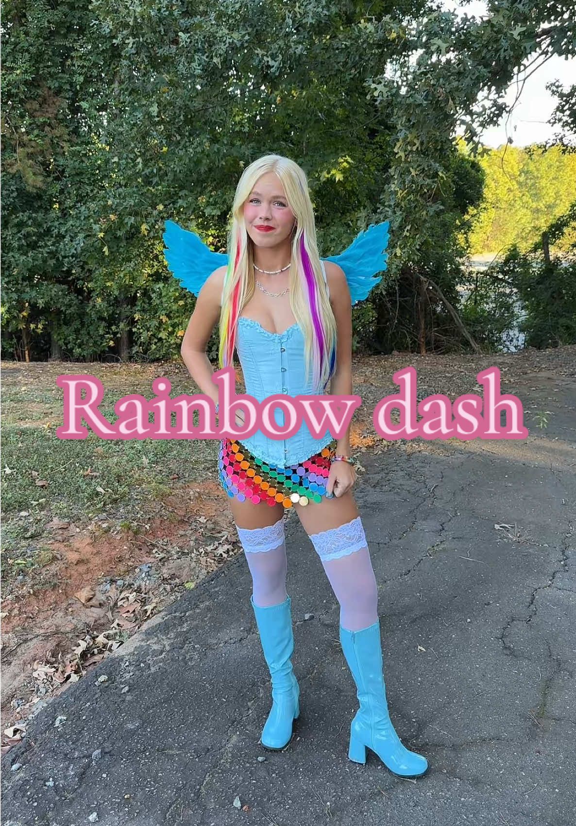 Rainbow dash Halloween costume idea! All linked under my Amazon storefront under Halloween #rainbowdash #halloweencostume 