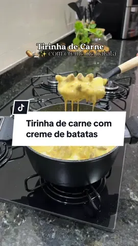 Tirinhas de carne com creme de batatas 😍🤤 . . . . . #receitafacil #comidaboa #almocodehoje #viraltiktok #receita 