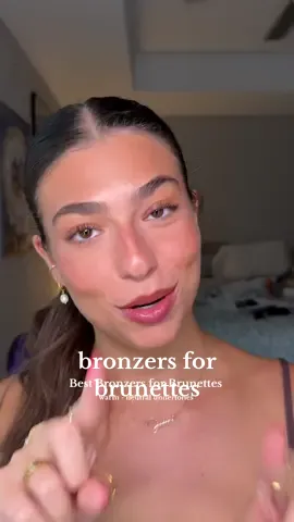 Battle of the Bronzers!! My FAVORITE bronzers for their formula and complexion to highlight my brunette hair!! @Rare Beauty @Maybelline NY @Milani Cosmetics @Kosas @Saie @makeupbymario @Physicians Formula #makeup #bronzer #favorites #brunette #makeupfavorites 