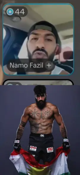 نامۆ باسی هەموو شتەکان دەکات بەرامبەر هاوریکەی حمزة سوسرکایڤ. @Namo Fazil @NamoSaifFazilNSF  #mma #qafazmma #UFC #fighting 