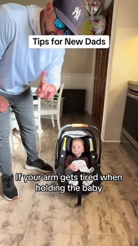 When you have to carry the baby for a while, this trick will work wonders for your wrist all the way to your shoulder. Just make sure to use your legs when you lift.