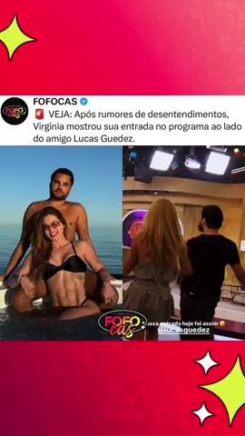 Tudo em paz! Alguns portais noticiaram uma possível indireta de Lucas Guedez para Virginia e um suposto afastamento entre os dois, mas a influenciadora acaba de publicar um vídeo mostrando a entrada deles no programa. 👏👏 #fofocas #instafofocas 