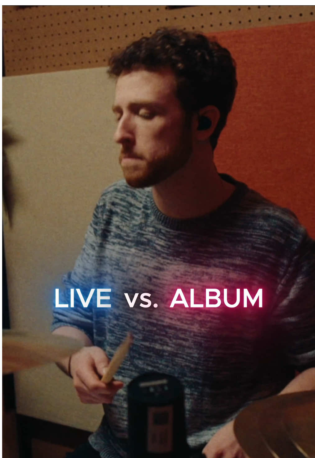 LIVE vs. ALBUM (out in 3 days!!!) #sidebyside #album #recording #musicproduction #drums 