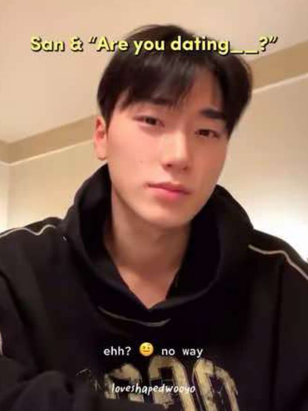 san answering/talking about dating a member 🤣 for yeo, he said “no way!”, but yeosang is his forever bias! for yunho, it wasn’t a question but he randomly pointed that out and he kept complimenting yunho he’s so funny 😆 for wooyoung, he got 🤨🤨 but never denied anything 🤣  anyways he’s so funny. threw in an old woosan edit in here bcs it’s so funny how sulky he was that day, knowing it wasn’t a couple vlog 😭 poplive: 251022, 250108, 240223 with eng subs, translations by me ^^ #ateezsan #wooyoung #woosan #woosanedit #choisan