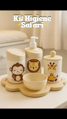 Kit Higiene Bebê Safari c/Bandeja Nuvem Crua##bebe##maternidade##fy