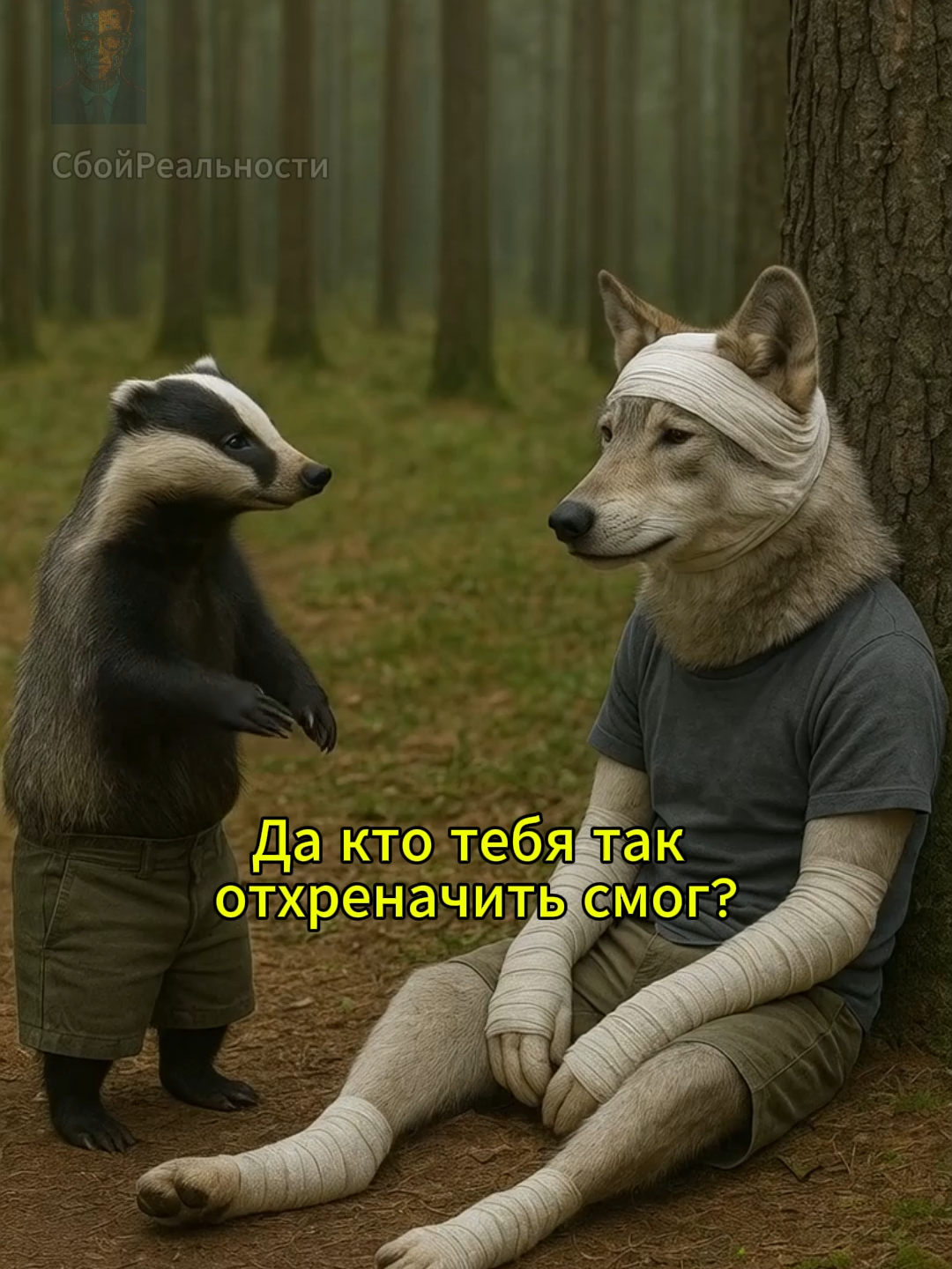 ПОБИЛИ ВОЛКА... Кто больше пострадал? ЛЕВ или ВОЛК?   #нейросеть #ai #юмор #ии #мем #funny #song #songs #funnyshorts #aihumor #viral #абсурд #смешно #смешныеживотные #мемы #говорящиеживотные #барсук #волк #лев