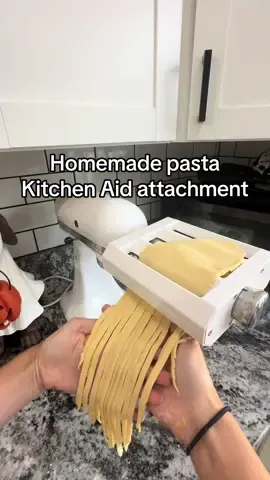 Rolling and cutting fresh pasta at home in minutes 🍝✨ This pasta roller & cutter attachment does all the work just feed the dough and watch the magic happen! Perfect for homemade fettuccine, spaghetti, and lasagna sheets 👩‍🍳💛 #pastamaking #pastalover #kitchengadget #homemadepasta #pastaattachment 