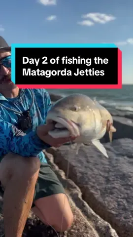 Epic Bull Redfish Catch at Matagorda Jetties #kastking #fyp #redfish #mullet #bigfish  