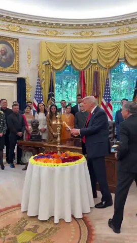President Trump lights the diyas in celebration of Diwali 🪔🇺🇸