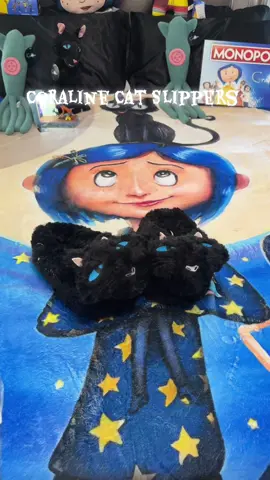 My girl loves these slippers #cat #slippers #coraline #halloween 