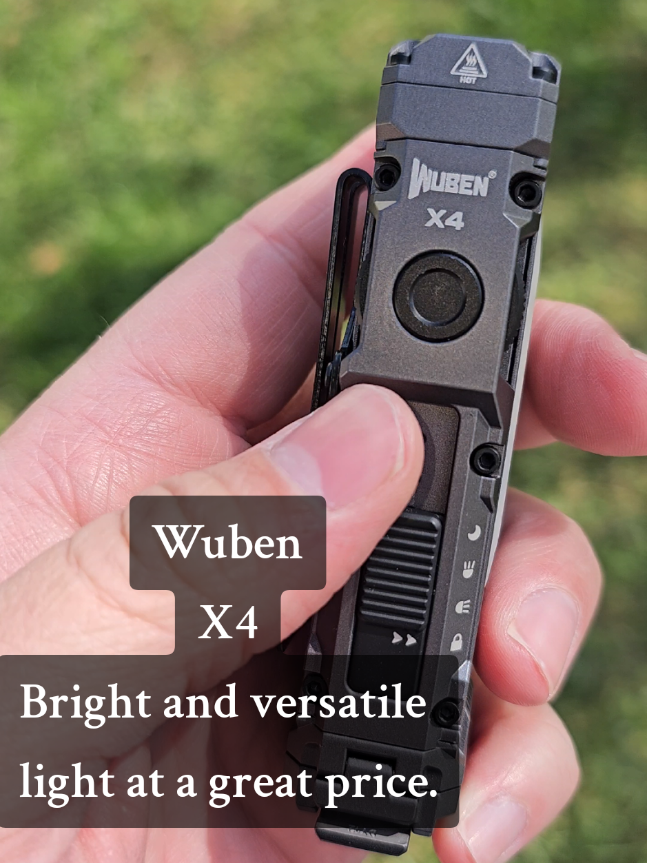 Wuben X4. My new everyday carry. It may look like alien tech but its very easy to operate. Button, dial, and 2 switches. Front light, side light, RGB lights. #wuben #edcgear #led #rgb #light 