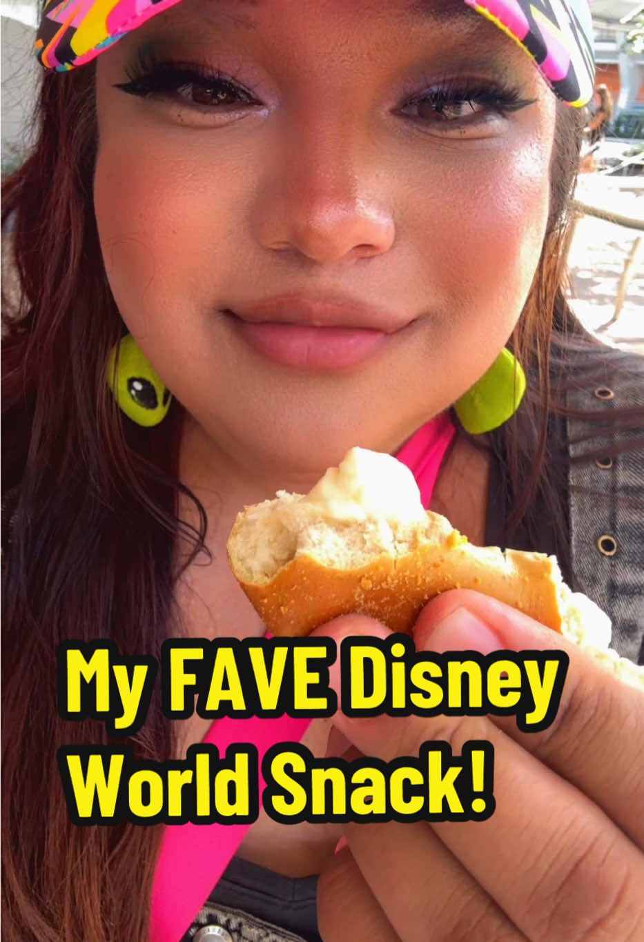 My FAVORITE Disney World Snack! In Magic Kingdom at Tomorrowland, the cream cheese pretzel. Old reliable. #disneyinfluencer #thingstodoinorlando #orlandofoodie #disneyfoodie #disneyfood  