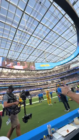 Behind the scenes getting @Nicolas Vansteenberghe on the Jumbotron at the @los angeles chargers game.