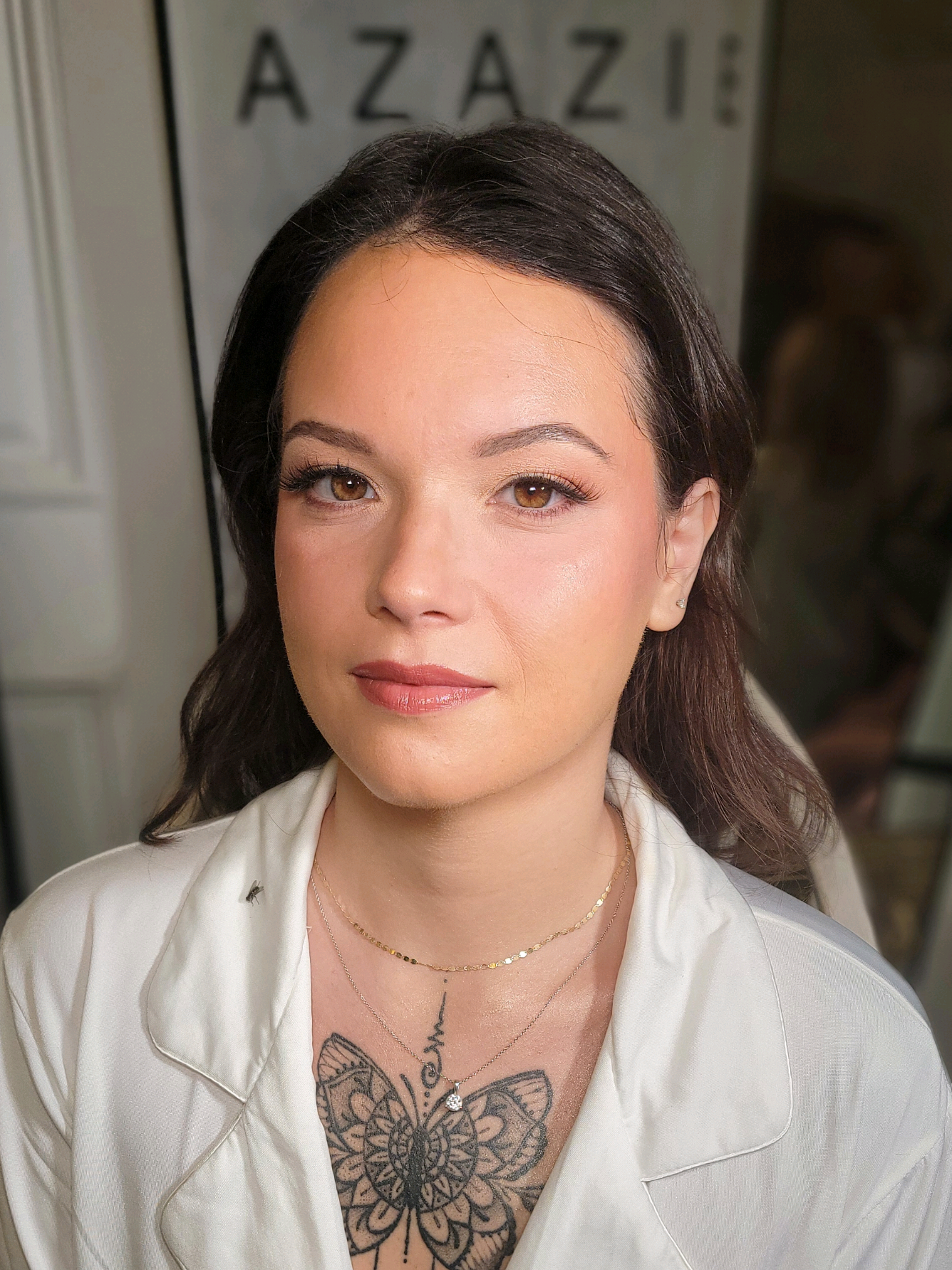 Warm neutrals, bronze shimmer, and a hint of peach! The perfect fall-inspired soft glam. It’s cozy, glowy, and effortlessly elevated 🤎 #softglam #beauty #bridal #makeupartist #beforeandafter 