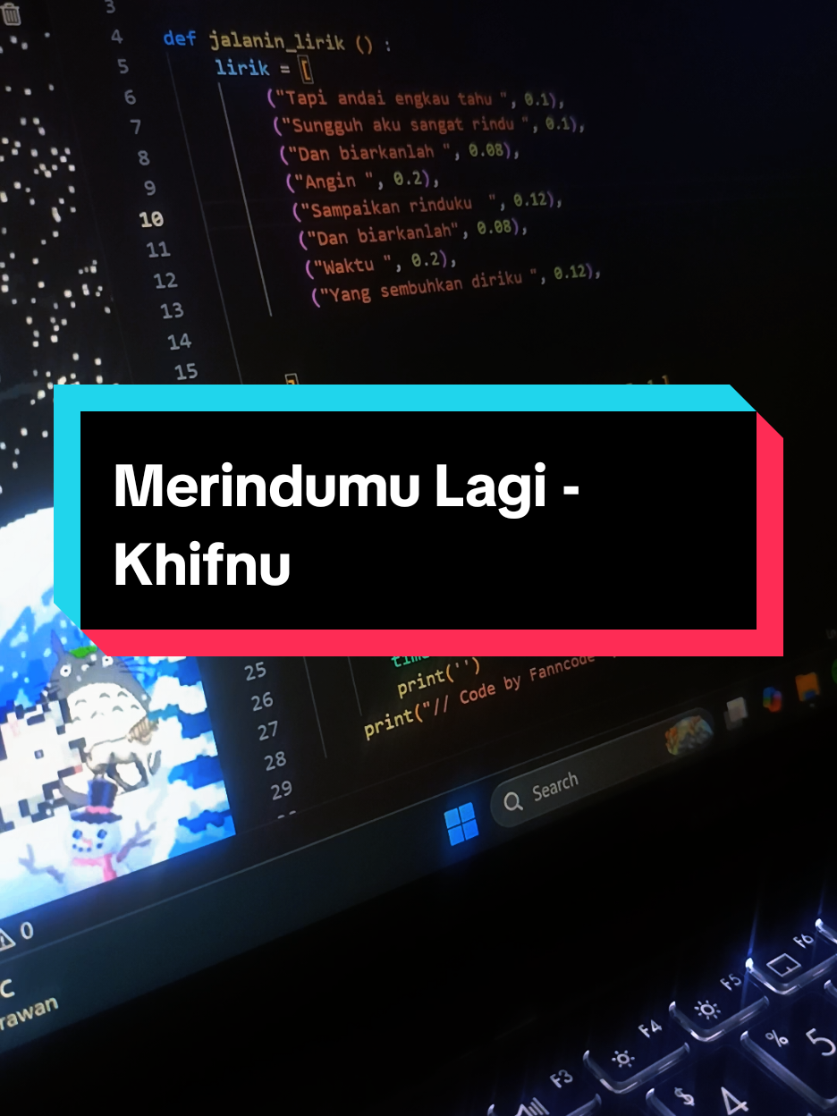 Merindumu lagi | Code in bio #galaubrutal  #liriklagu  #fyp  #merindumulagi  #coding  @carz_037 