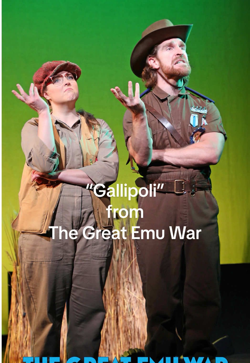Bird-hating bad guy Major Meredith and sidekick McMurray plot their plan to kill the emu invaders. Don’t miss the final week of The Great Emu War at Goodspeed’s Terris Theatre! Video features @Taylor Crousore and @MorganCowling  #theatretok #emu #broadwaymusical #newmusical #broadway 