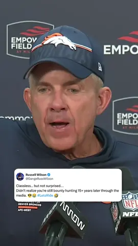 Sean Payton was asked about the Giants starting Jaxson Dart and Russell Wilson responded 👀 (via @Denver Broncos) #denverbroncos #russellwilson #newyorkgiants #seanpayton #jaxsondart 