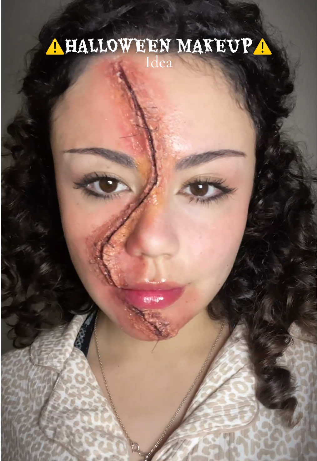 MAQUILLAJE CORTE 🔪  #efectosespeciales #halloweenmakeup #maquillajehalloween #makeupterror #halloweenlook 