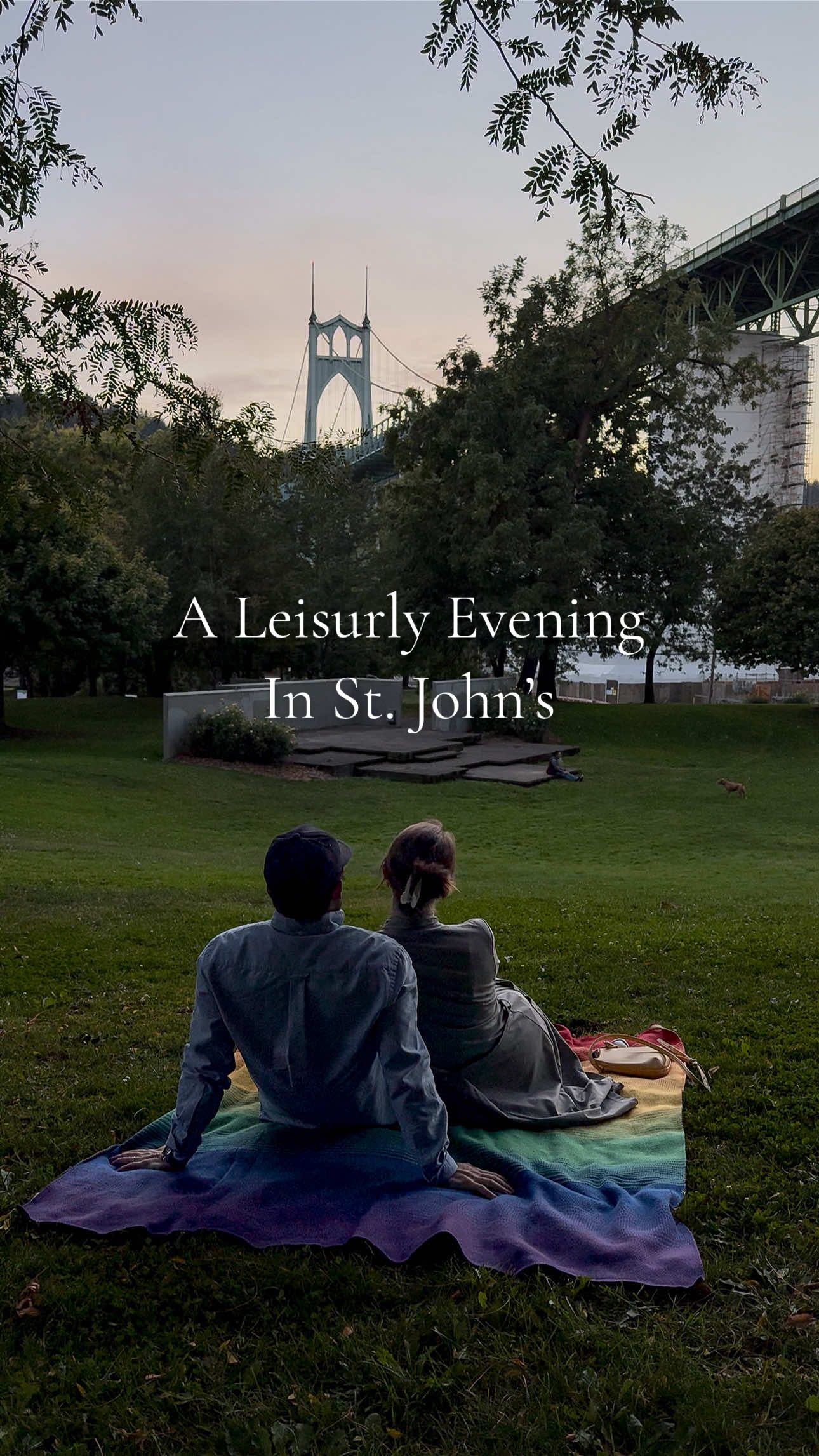 This is your sign to enjoy a leisurely evening in St. Johns this fall. Located just 10-15 min from downtown Portland, this neighborhood is known for Cathedral Park and the picturesque St. John's Bridge, the tallest bridge in Portland. Here you'll find many local shops, restaurants, bars and breweries, historical architecture, and parks. There is a lot of local pride here as St. Johns used to be its own city. What are your favorite things to do, see, eat, and drink in St. Johns? Drops your recommendations below. Shops shown here: RoM and Revolution Books  Thai food: Thai Cottage 🥢 🌈 Blanket: @seekandswoon - Portland small biz #stjohnsbridge #cathedralpark #stjohnsportland #thingstodoinportland