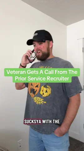 How do you handle prior service recruiters that wont take a hint? #militarycomedy #miltok #veteran #relatable #recruting 