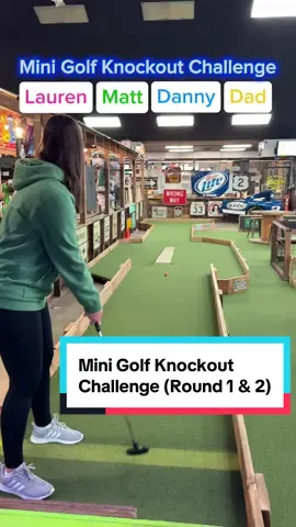Mini Golf Knockout Challenge (Round 1 & 2) #twintourgolf #minigolf #knockout #fyp #foryoupage @Danny Sanicki @Lauren Haen @Big Putts Mini Golf 