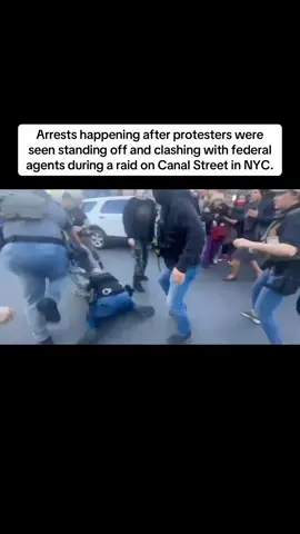 Arrests happening after protesters were seen standing off and clashing with federal agents during a raid on Canal Street in NYC.