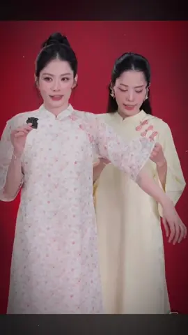 #CapCut áo dài 2 chị em mặc đẹp quá nè. Mm mua ủng hộ ở giỏ hàng nha❤️#xuhuong #foryou #namem #namanh 
