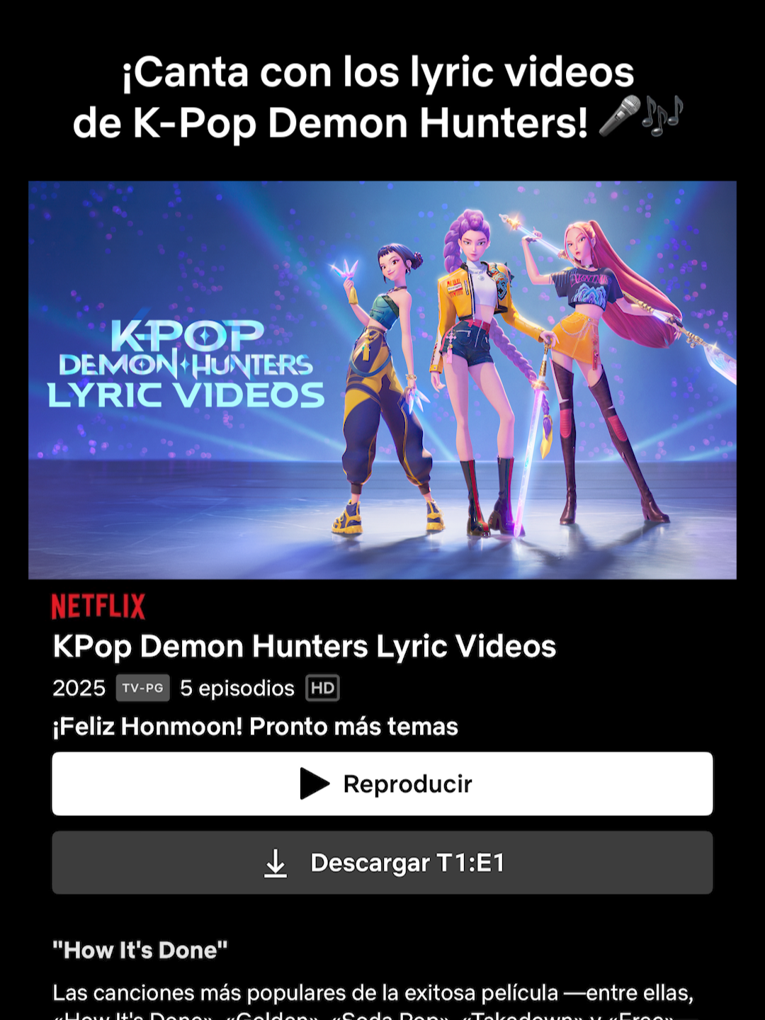 ¡Es hora del karaoke! 🗣️🎶¡Ya están disponibles los lyric videos de #KPopDemonHunters! 🙌 #lasguerrerasdelkpop #huntrix #canciones #lyricvideo #sajaboys #golden #kpop #karaoke #netflix #paratii