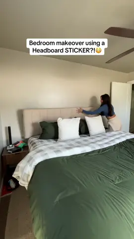 A stick on headboard makes my bedroom look like it got such an upgrade !!! #headboard #affordablehomedecor #tiktokshopblackfriday #tiktokshopcybermonday #bedroomdesign 