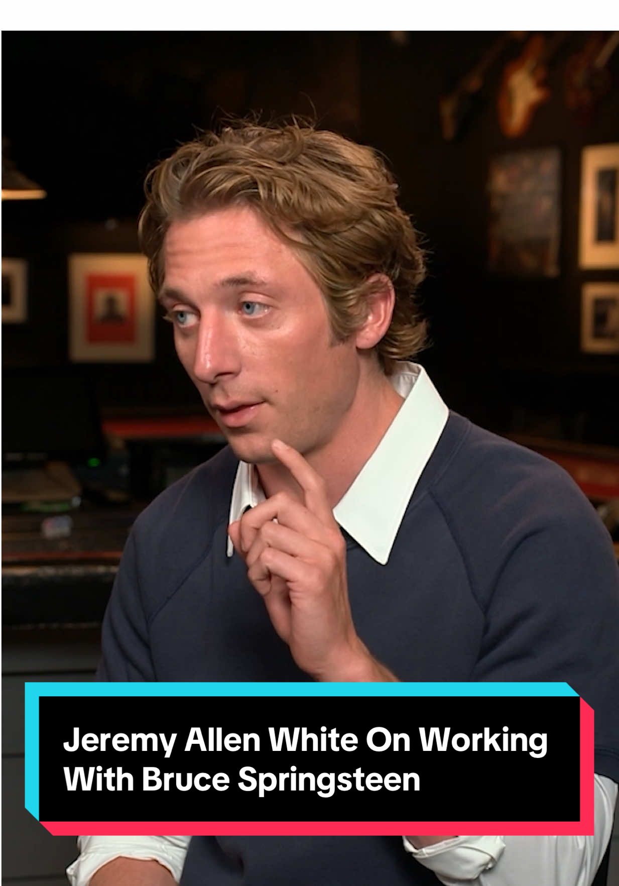 Jeremy Allen White reflected on having Bruce Springsteen on set while filming #DeliverMeFromNowhere. See his performance come to life in theaters this Friday. Reserve your tickets at the link in bio. #movietok #filmtok 