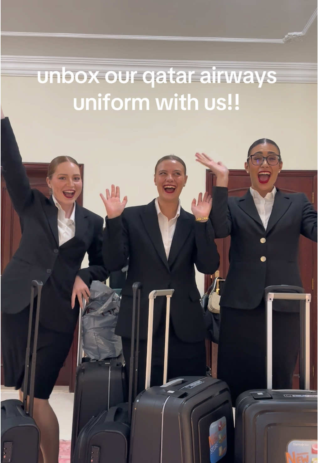 @Alessia Marchioni @giulia basile happiest day of our lives #cabincrew #cabincrewtraining #cabincrewuniform #burgundydays #qatarairways 