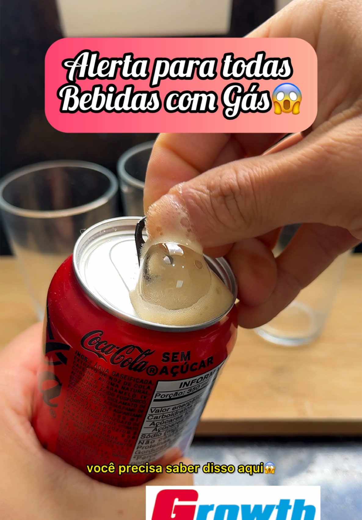 Atenção p/ as bebidas com gás😱 👉🏼Use o cupom BRUC na Growth para conseguir + desconto em qlqr compra do site🤩🛒. .