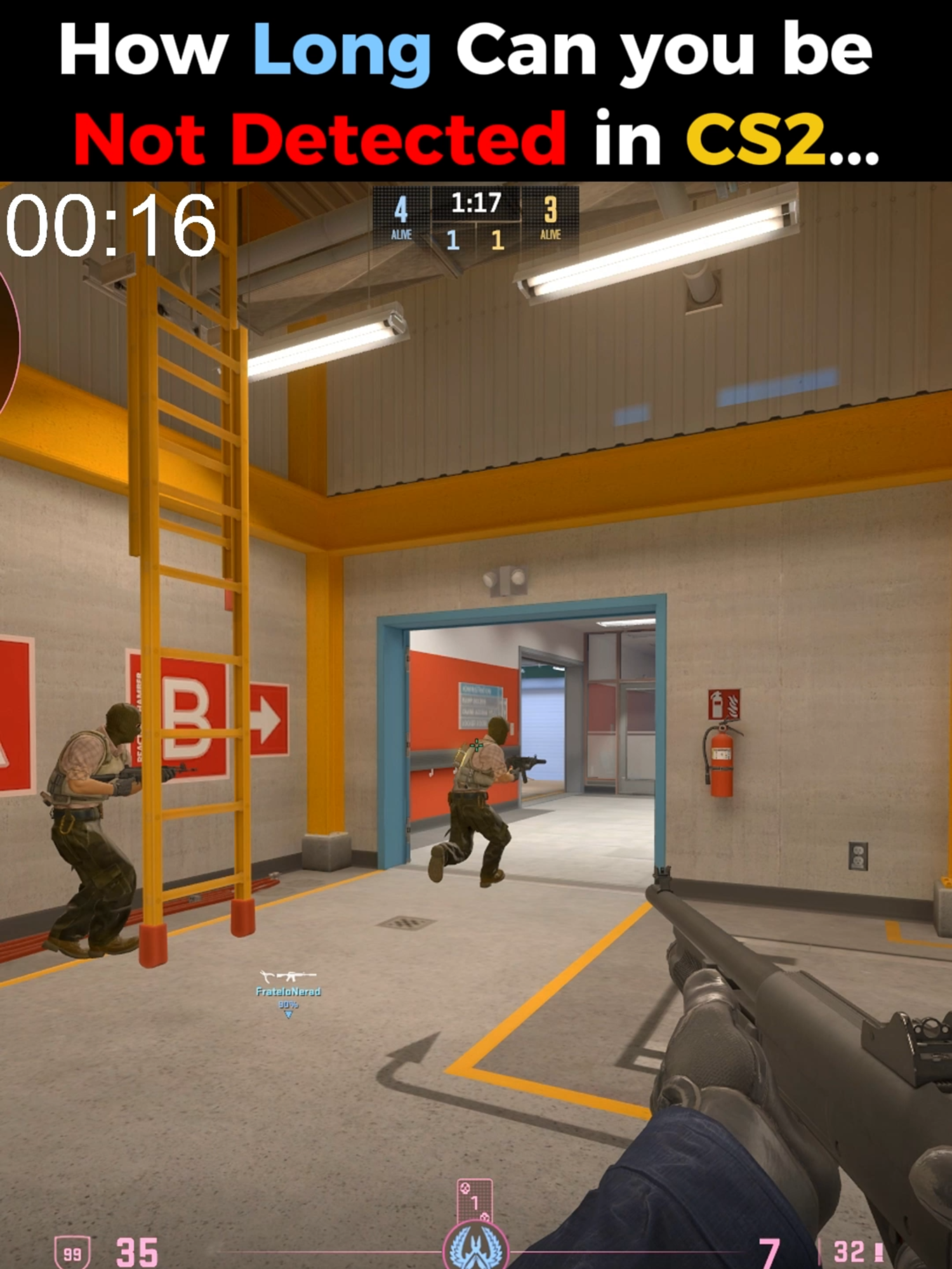 How Long Can you be NOT DETECTED in CS2... #cs2 #counterstrike #кс2