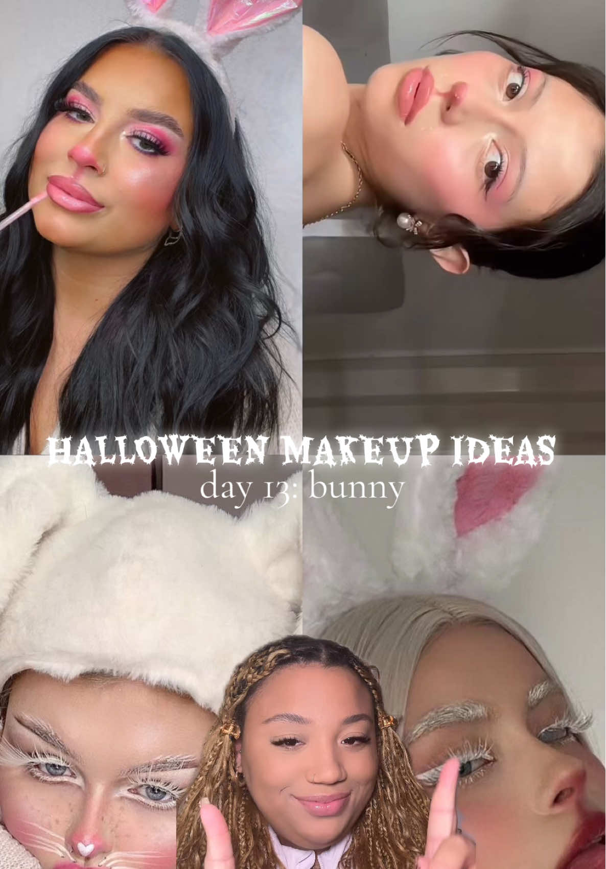 day 13 we’re finally back with a cutie bunny makeup 🐰💗 using: @Haus Labs triclone skin tech foundation - 300 @Diorbeauty forever skin correct concealer - 3N @ONE SIZE BEAUTY ultimate blurring setting powder - ultra pink & powder melt glass setting spray @Fenty Beauty sun stalkr bronzer instant warmth bronzer - caramel cutie @Patrick Ta Beauty major headlines double take blush duo - she’s that girl @Huda Beauty faux filler lip gloss - sugar baby @PLOUISE rumour base - 0 @ColourPop Cosmetics lippie pencil - starship & birdy @Anastasia Beverly Hills mini sugar eye palette @NYX Professional Makeup jumbo eye pencil - milk #creatorsearchinsights #halloweenmakeup #halloweenideas #halloween2025 #bunnymakeup 