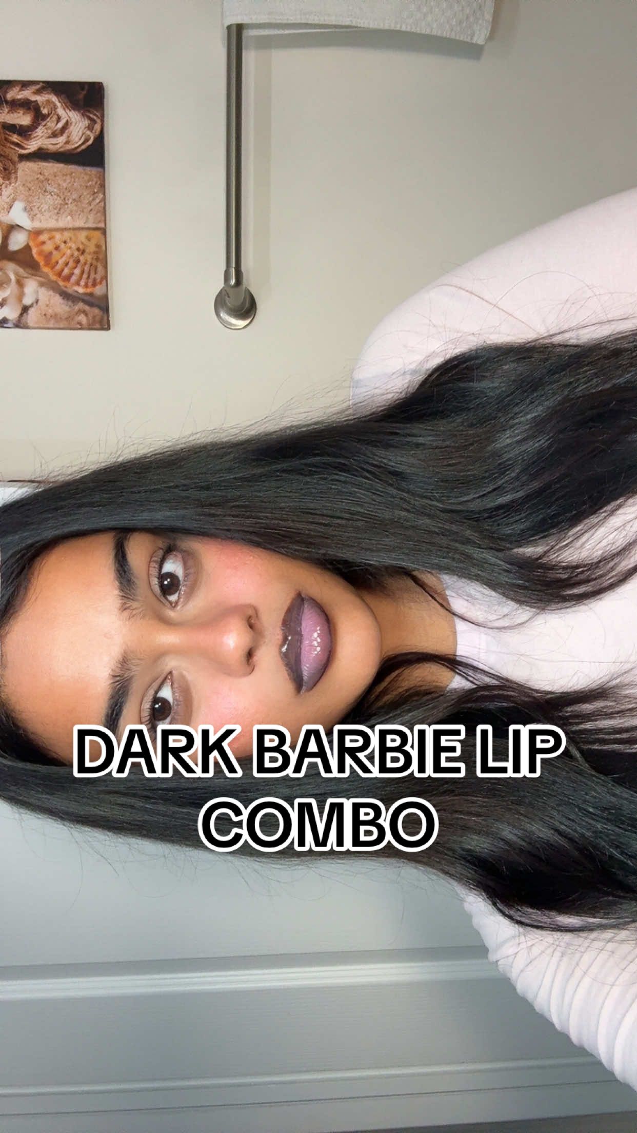 Dark barbie lip combo 👀🖤 #halloweenmakeup #halloweenmakeuplook #easyhalloweenmakeup #easyhalloweencostume #barbiehalloween 