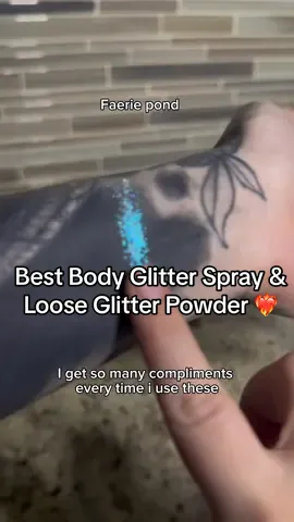 I have been using these for over a year now & I love both applicators. You really can't go wrong with either of them because the body glitter is unmatched, but if you want a glitter spray that's non aerosol for travel purposes this one's the absolute best ❤️‍🔥 Also perfect if you plan to share with friends 🥰 Both of these come with a ton of product in them so they last a very long time, and they are eco friendly as well. I find loose glitter powder much more versatile than the aerosol glitter spray especially if you want to use as a shimmer eyeshadow or highlight (these also last way longer & dont explode on planes if u tend to travel often) so if that sounds like something you would be more interested in definitely give these a chance 🫶🏻 #bodyshimmer #glitterspray #glittermakeup #fairycore #halloween  